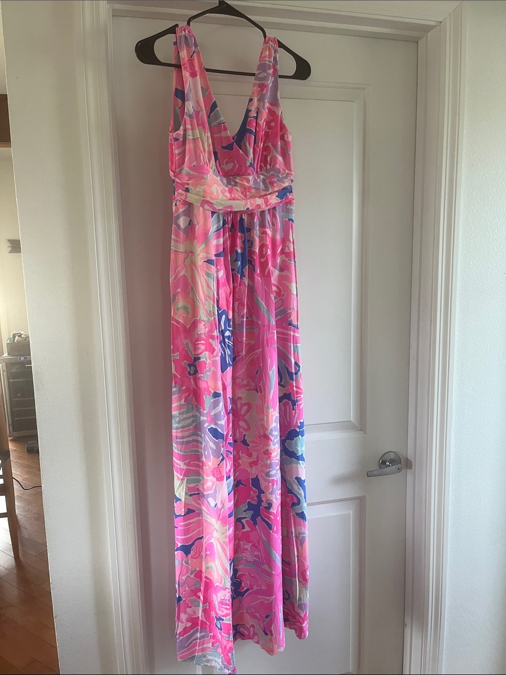 Lilly Pulitzer Pink Multi-Color V-Neck Maxi Dress